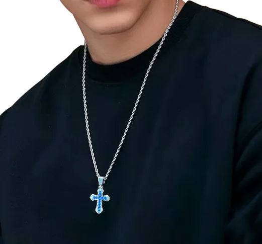 Zircon Cross Necklace Unisex