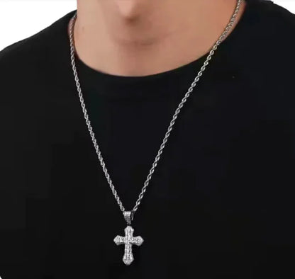 Zircon Cross Necklace Unisex