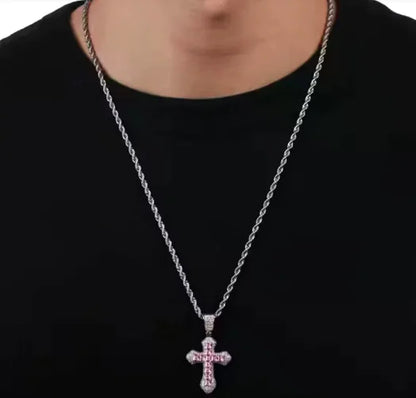 Zircon Cross Necklace Unisex