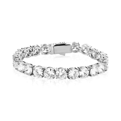 14K White Gold Plated Iced Out Braceket Diamonds