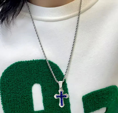Zircon Cross Necklace Unisex
