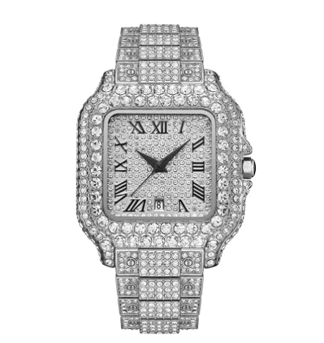 Iced Moissanite Bust Down Watch